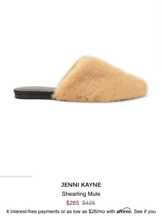 Jenni Kayne Shoes - Jenni Kayne Camel Shearling Slip-On Mule